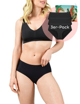 Seamless Underwear Hipster 3er Pack (schwarz)